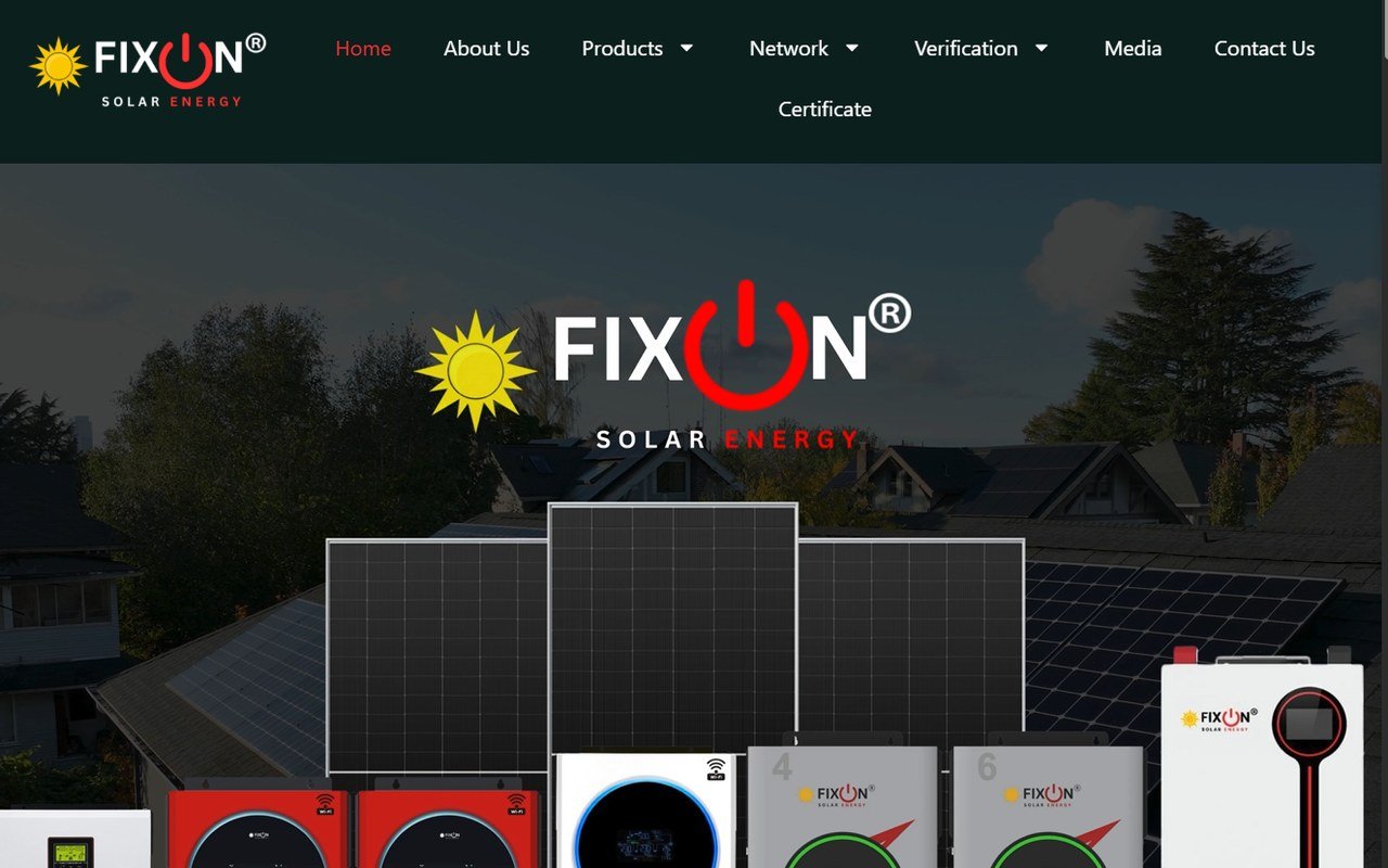 Fixon Solar Energy — WordPress concept work by Kamalix Technologies