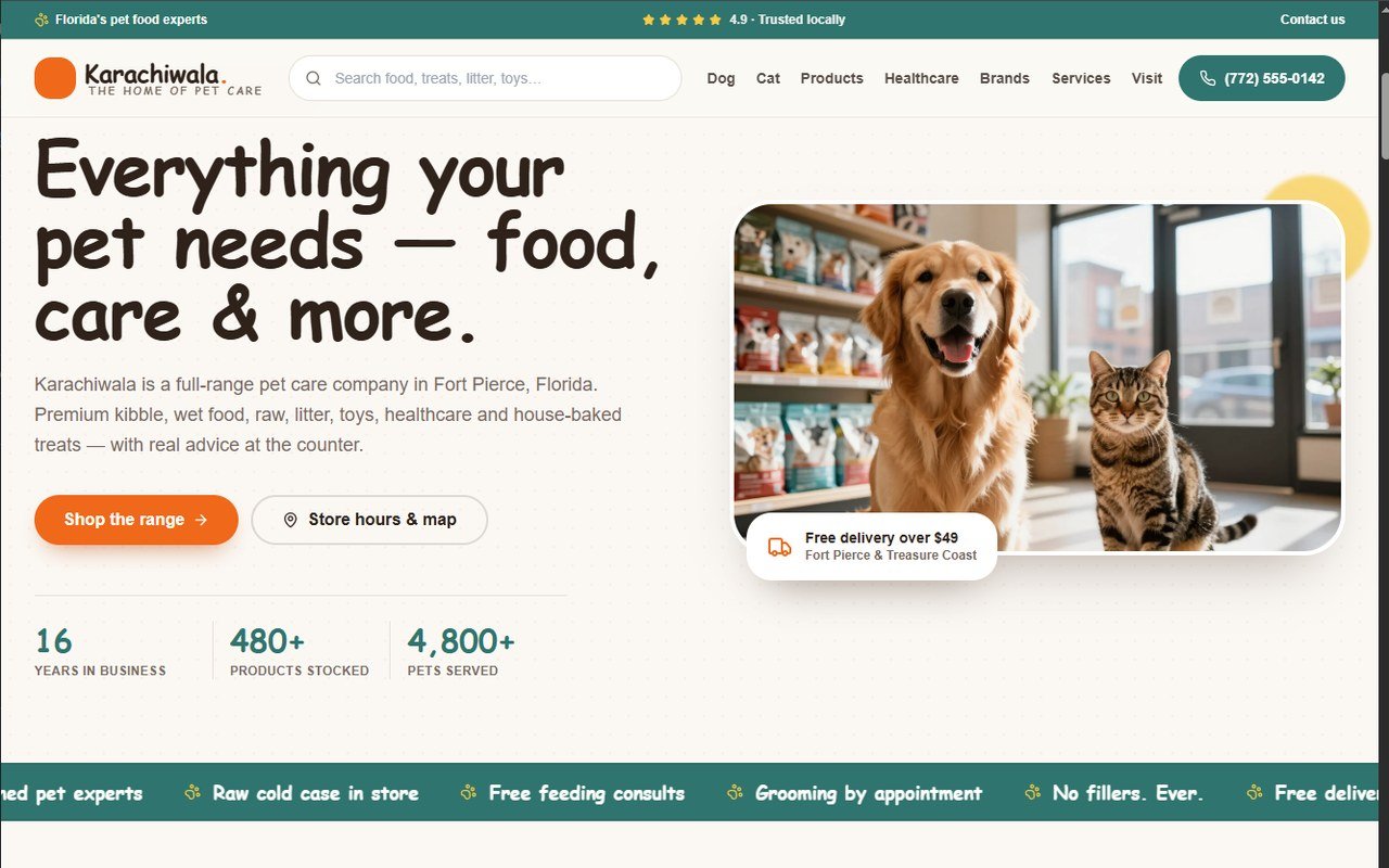 Karachiwala LLC — Web concept work by Kamalix Technologies